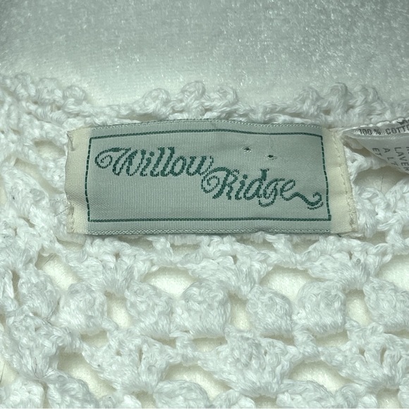 Vintage Willow Ridge Boho White Crochet Button up Vest 100% Cotton, Women’s Med - Picture 7 of 9